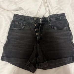 Black Denim Women's Shorts
